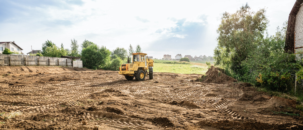 bulldozer on land condemnation