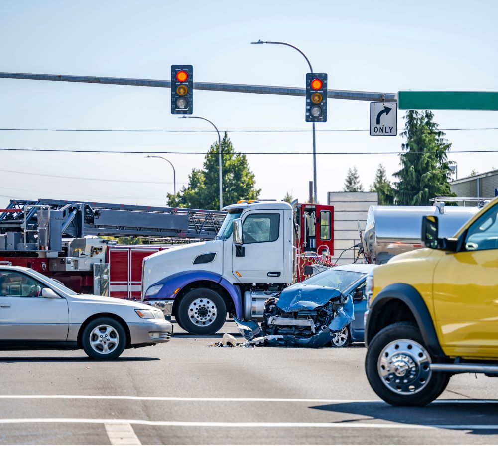 semi and car accident